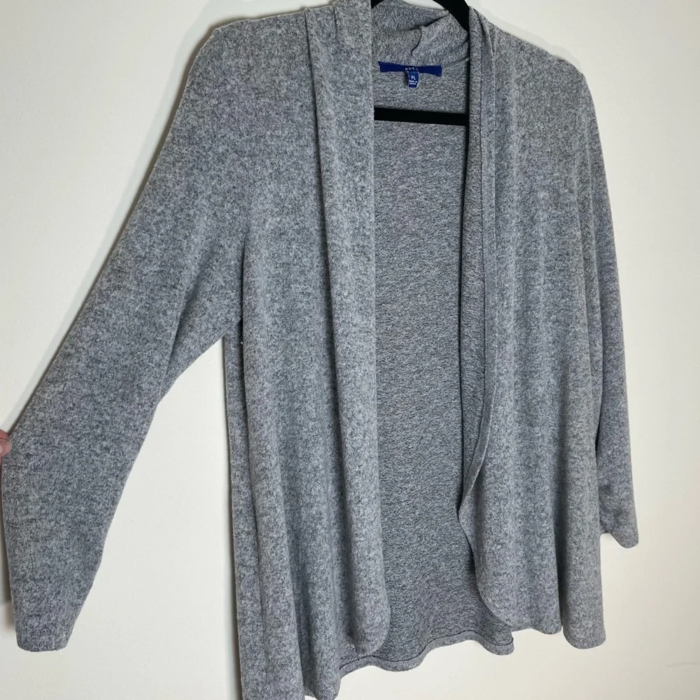 Apt. 9 | Petite Heather Gray Open Front Cardigan | PL - Picture 3 of 7